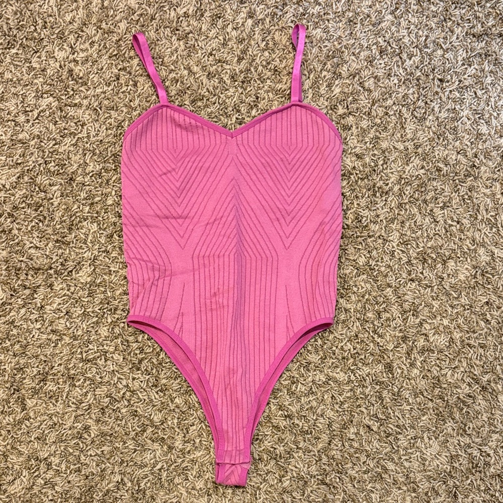 Gypsy + Jade Women’s Pink Ribbed One-Piece Swimsuit
